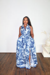 Navy print maxi
