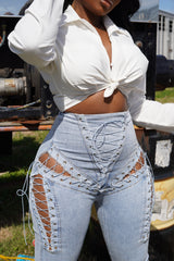 Lasso denim pants