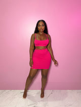Pink Mini Skirt Set