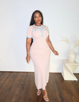 Tan Denim Button Dress