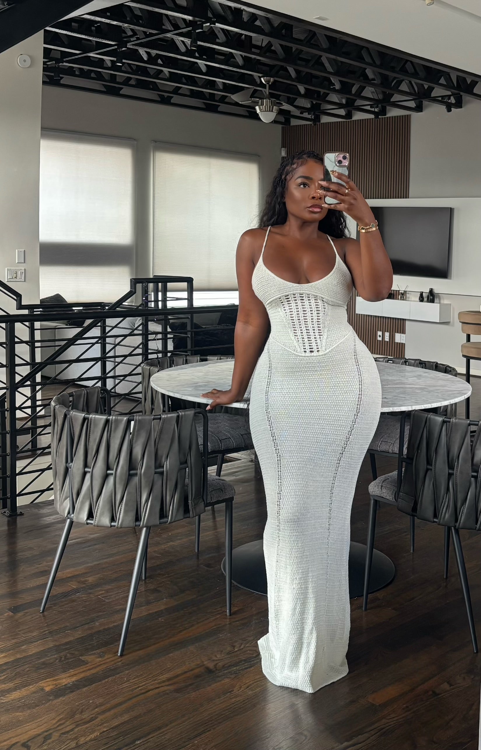 Perfect Cream Crochet maxi