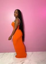 Orange outline tank dress