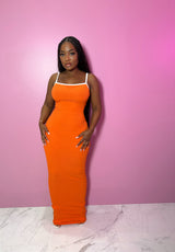 Orange outline tank dress