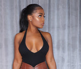 black seamless halter bodysuit - Shop Luxe Life Boutique