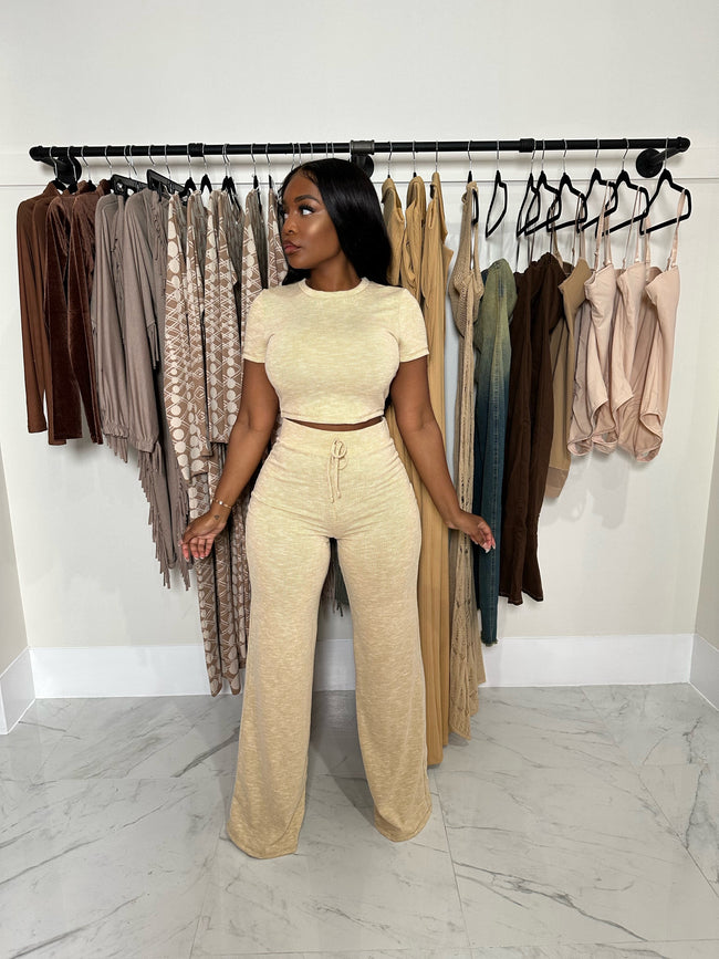 Nude luxe pant set