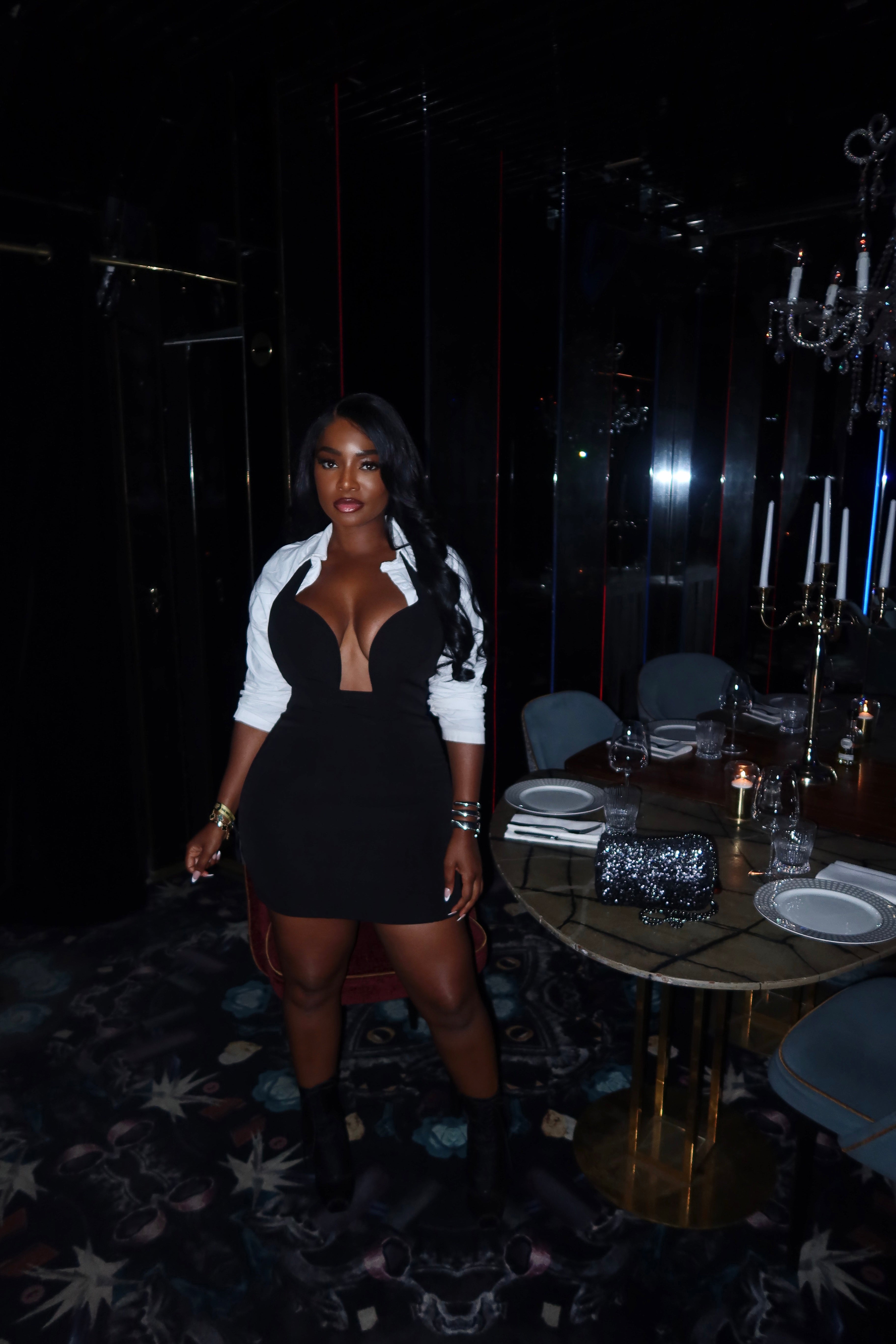 Black Sculpt Mini Dress