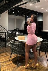 Pink Bandage short set ll