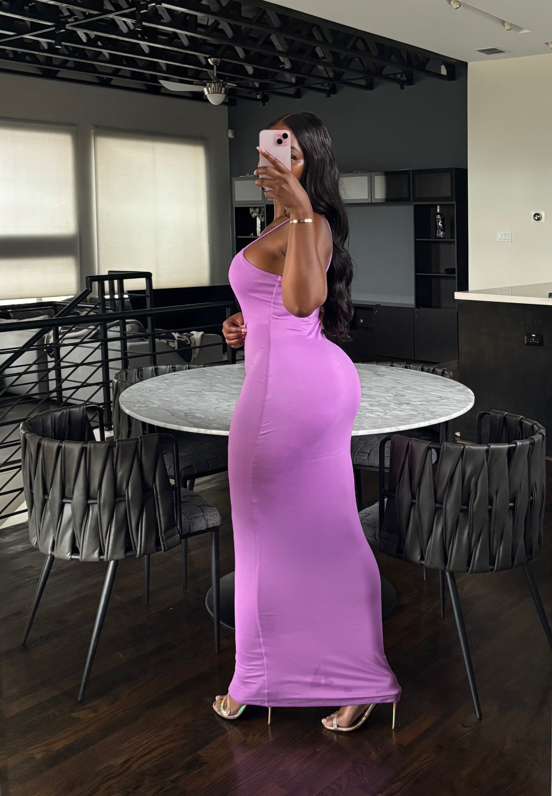 Purple hole bodycon