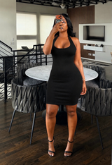 Black Halter Mini Dress