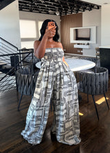 Cream textile jumpsuit