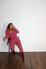 Wine jumpsuit set