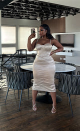 Champagne bustier dress