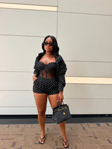 Black Polka jacket Set