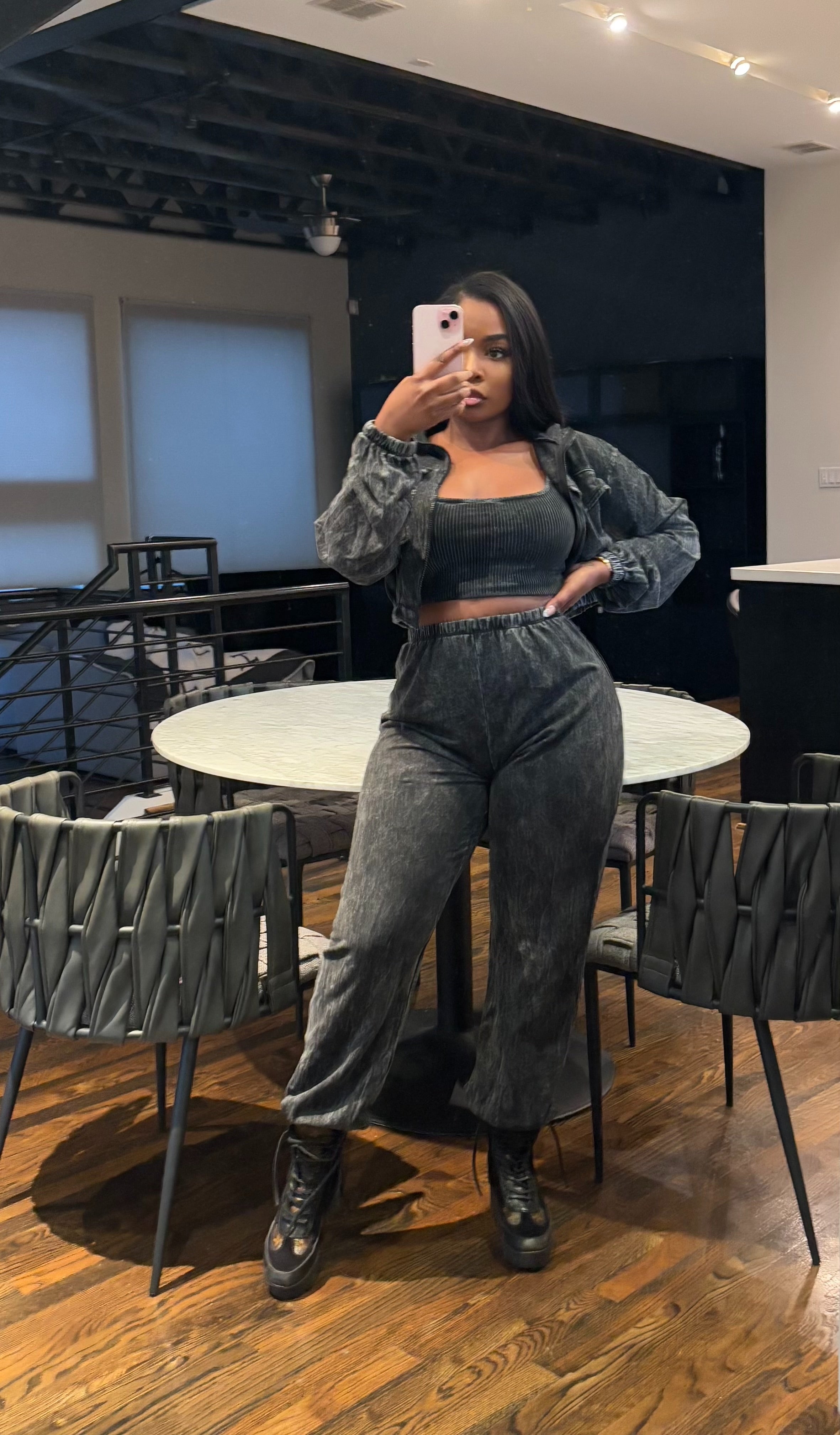 Charcoal 3 pcs pant set
