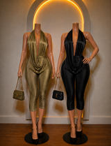 Olive drape romper