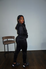 Black velour jogger
