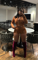 Camel Sade short set