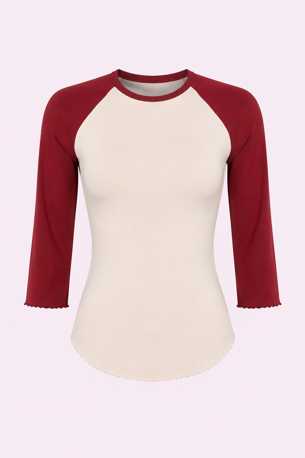 Burgendy baseball tee