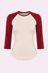 Burgendy baseball tee
