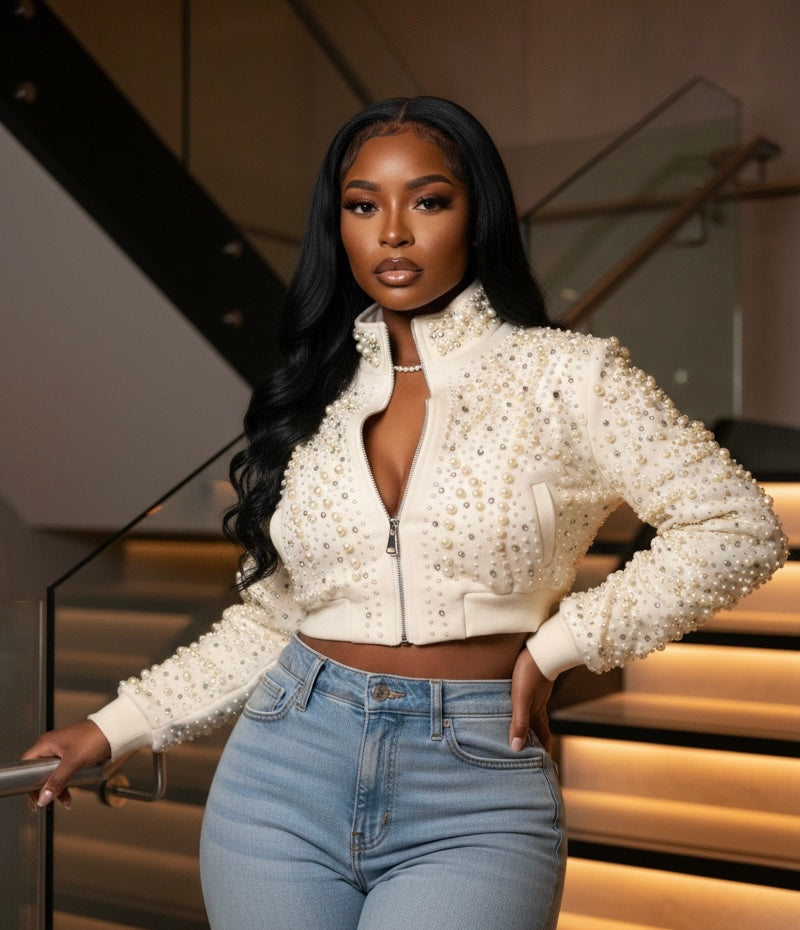 Diamonds and Pearl Bomber jacket