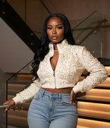 Diamonds and Pearl Bomber jacket