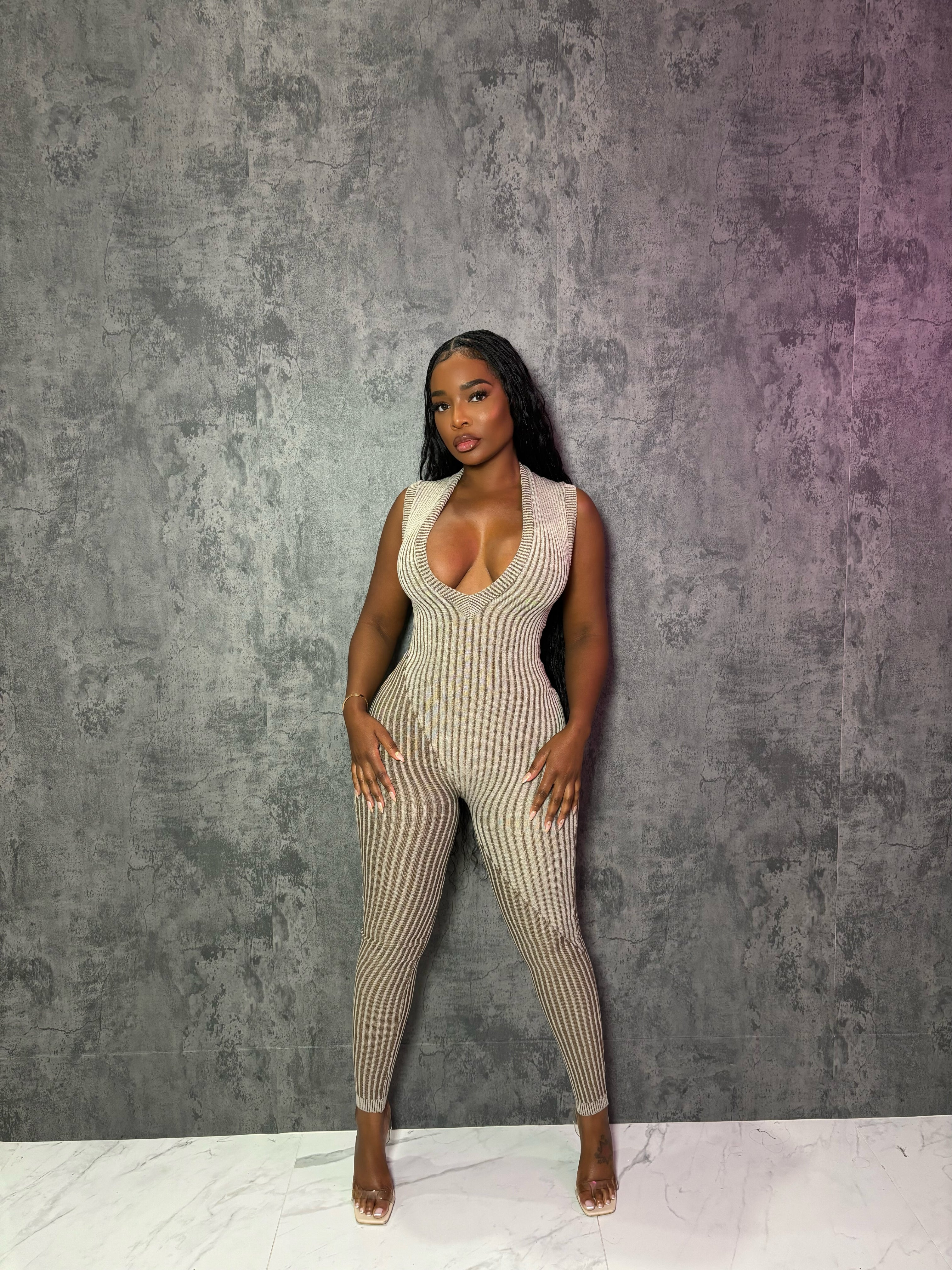 Nude 2 Tone Jumpsuit