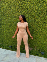 Tan Wavy Pant Set
