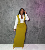 Kiwi Vest Skirt set