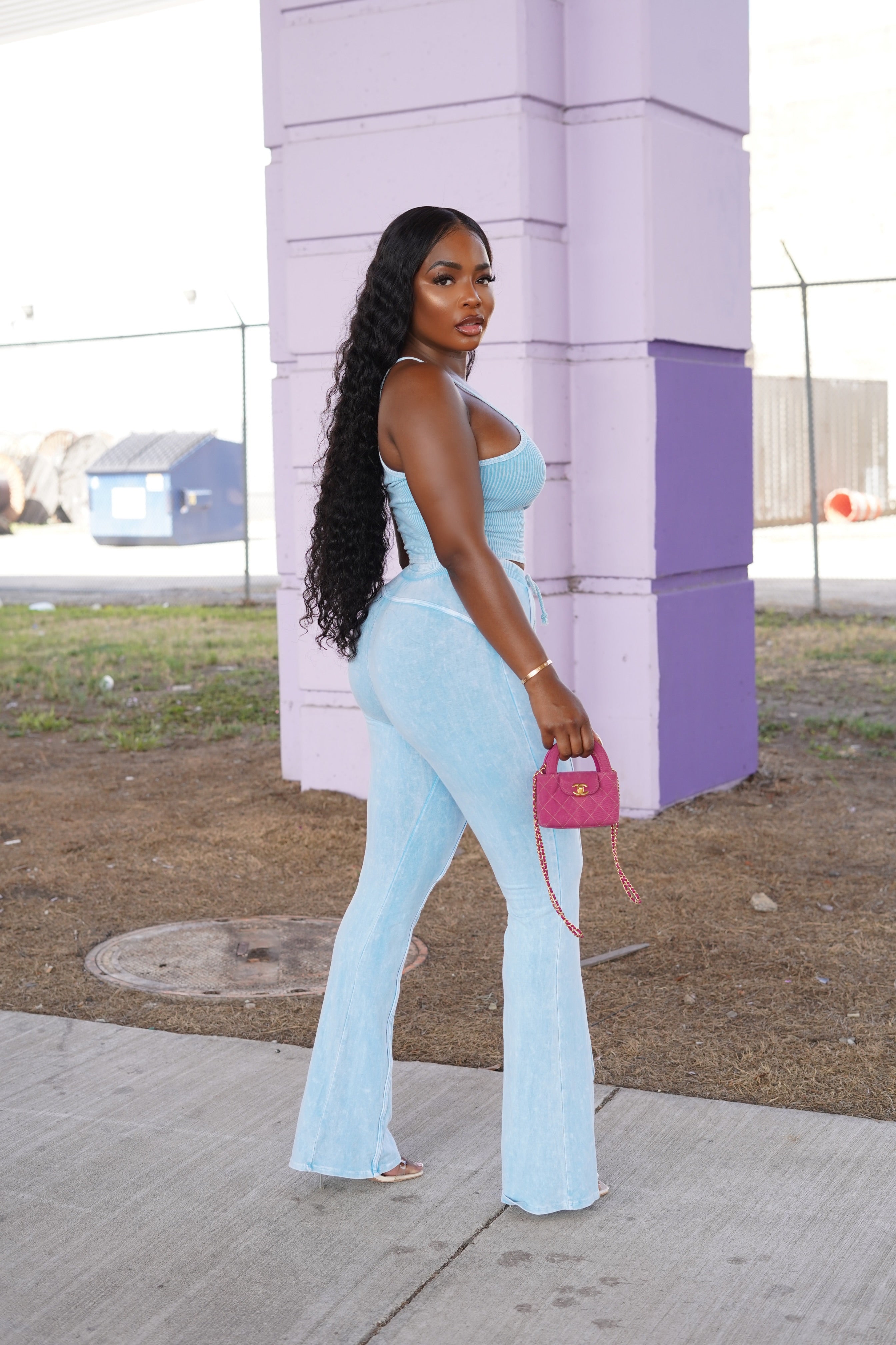 Cool Blue line pant set