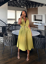 Olive Belted Dress