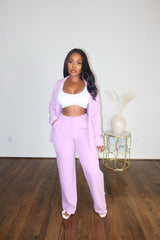 Purple pant suit
