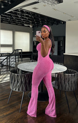 Pink jumpsuit headband set