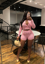 Pink Bandage short set ll