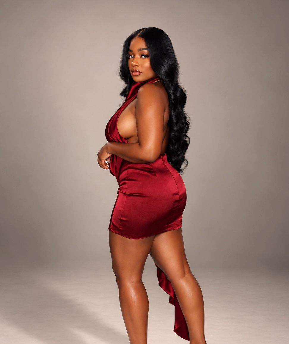 Wine Drape mini dress