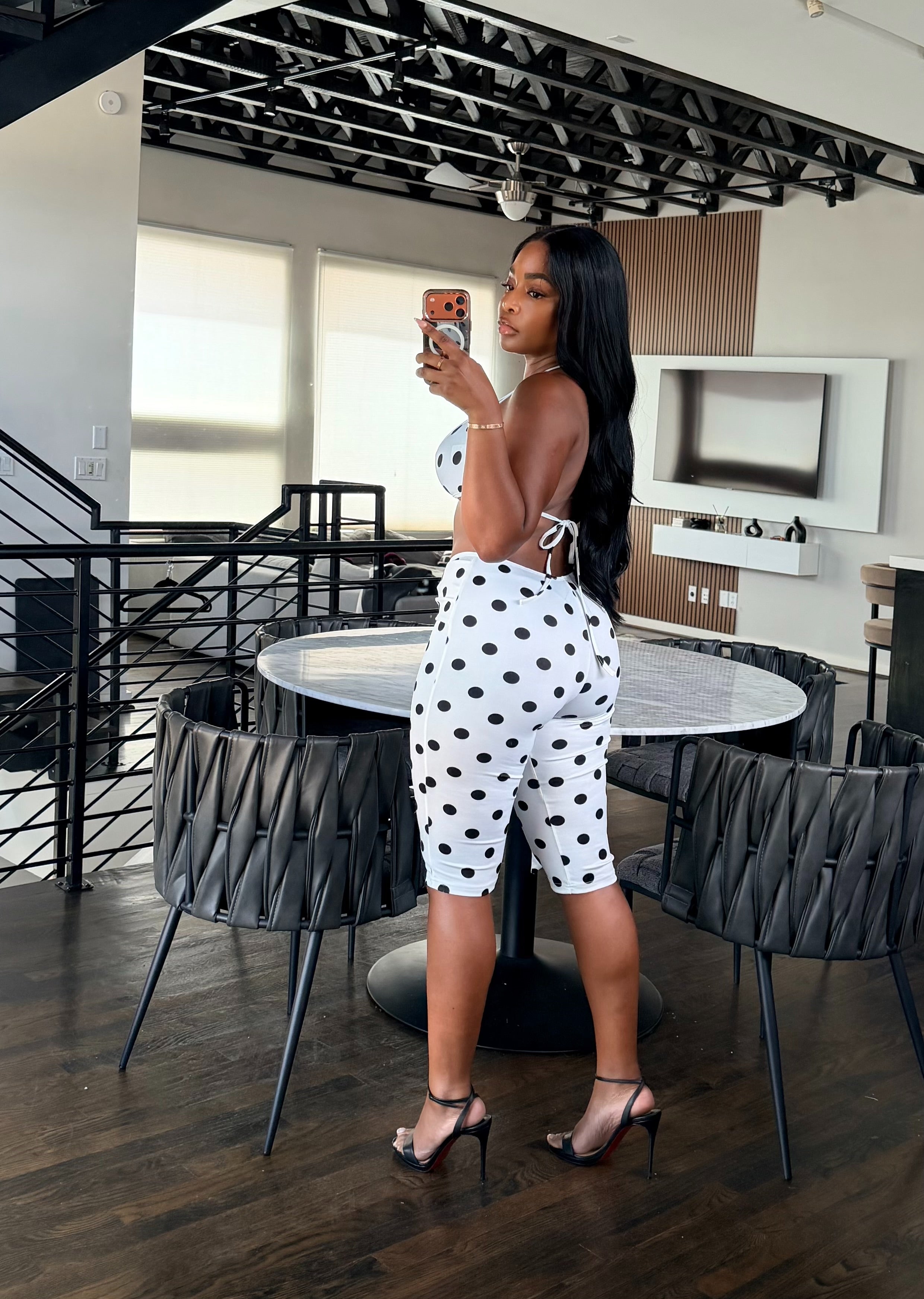Polka dot capri set