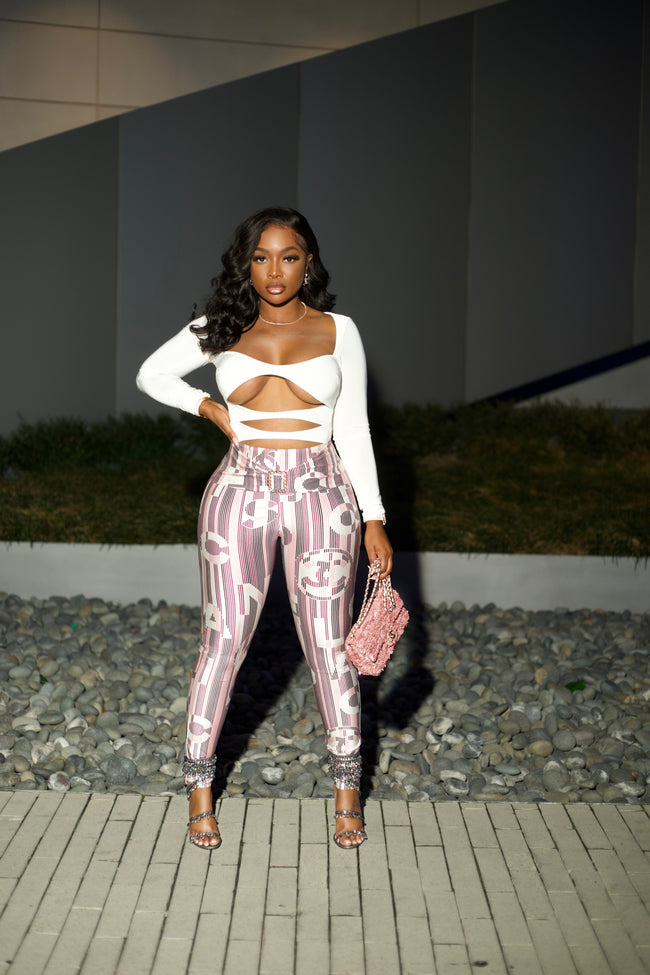 White cut out bodysuit