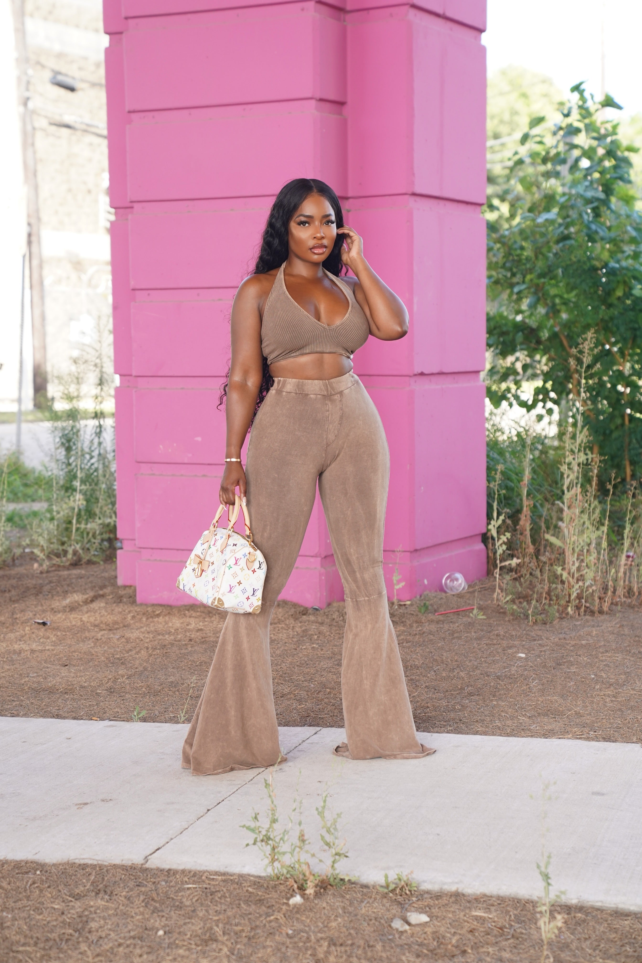 Tan Flair pant set