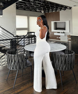 Ivory A textured pant set