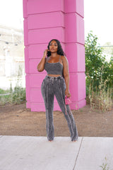Black line pant set