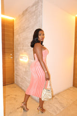 Orange shimmer tube dress