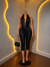 Black drape romper