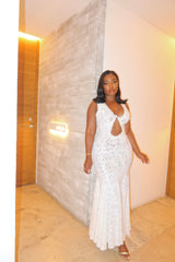 Lace cut out maxi