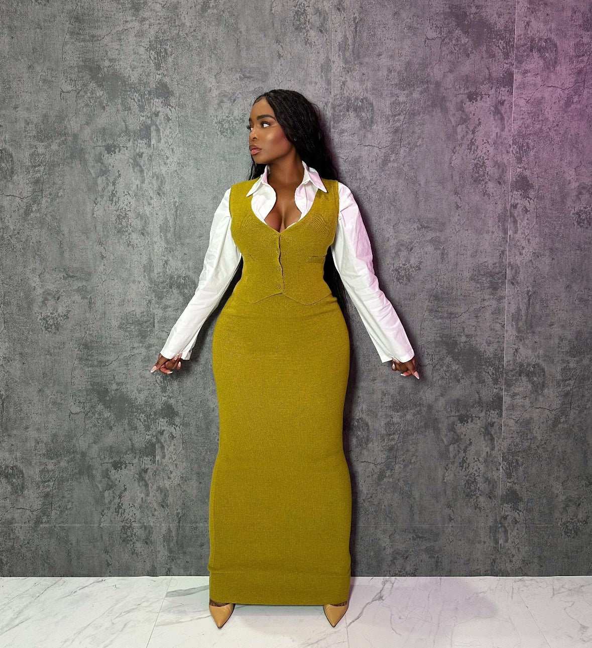 Kiwi Vest Skirt set
