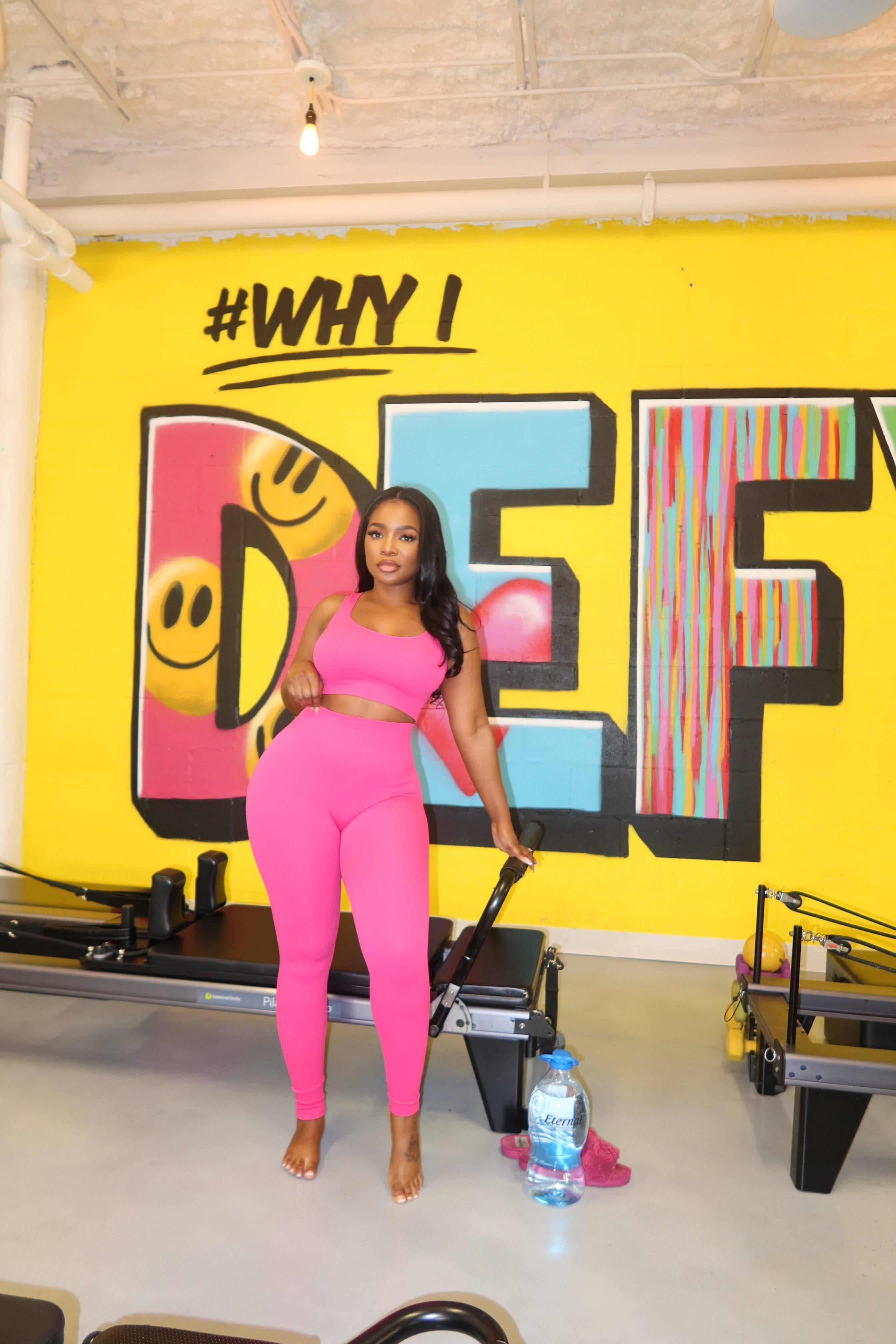 Pink Pilates leggings set