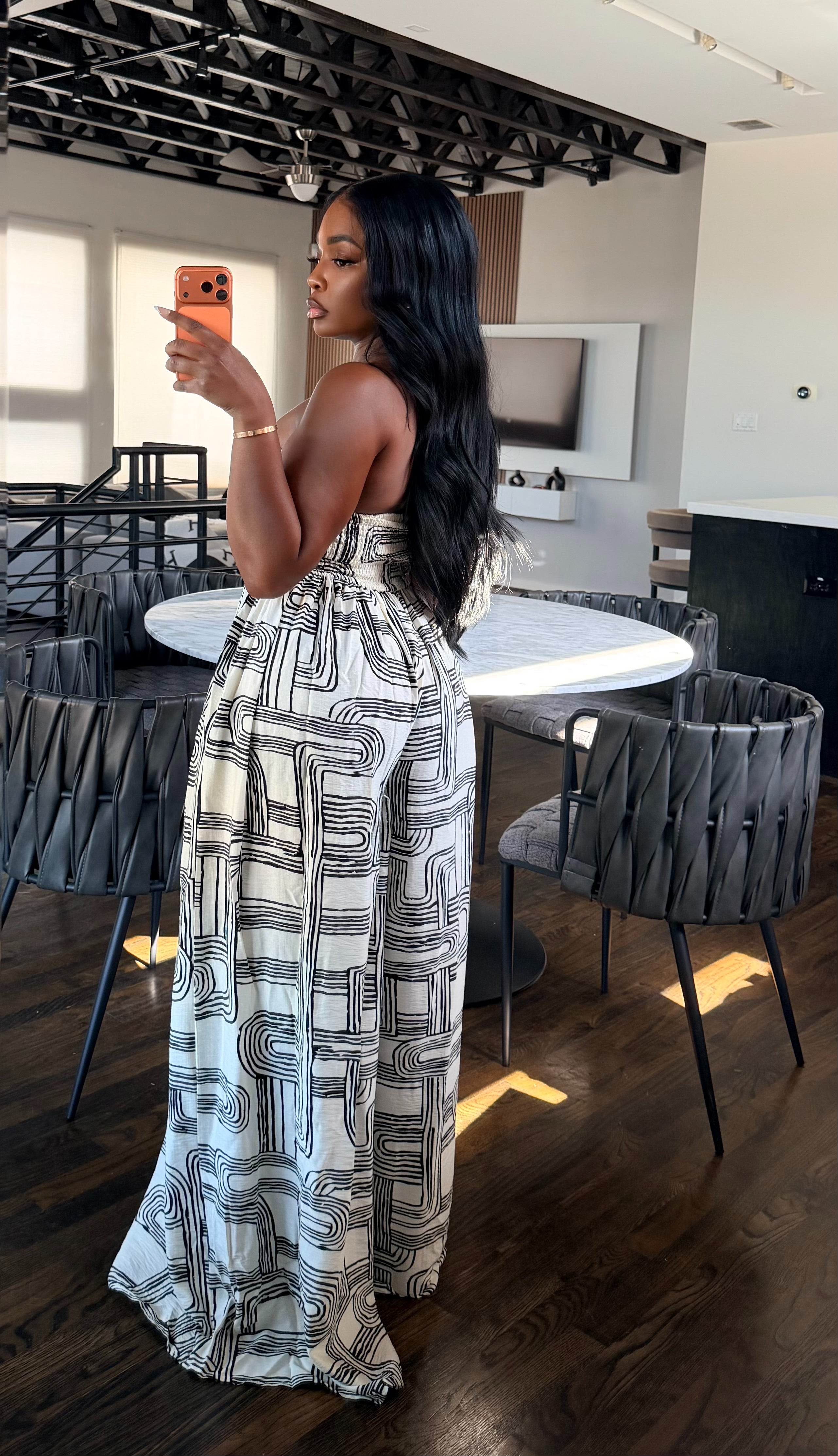 Cream textile jumpsuit