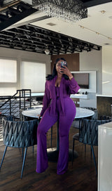 Purple Chiffon Pant Set