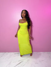 Lime double lined maxi