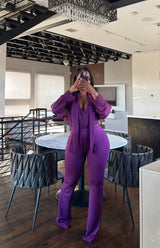 Purple Chiffon Pant Set