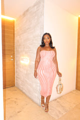 Orange shimmer tube dress