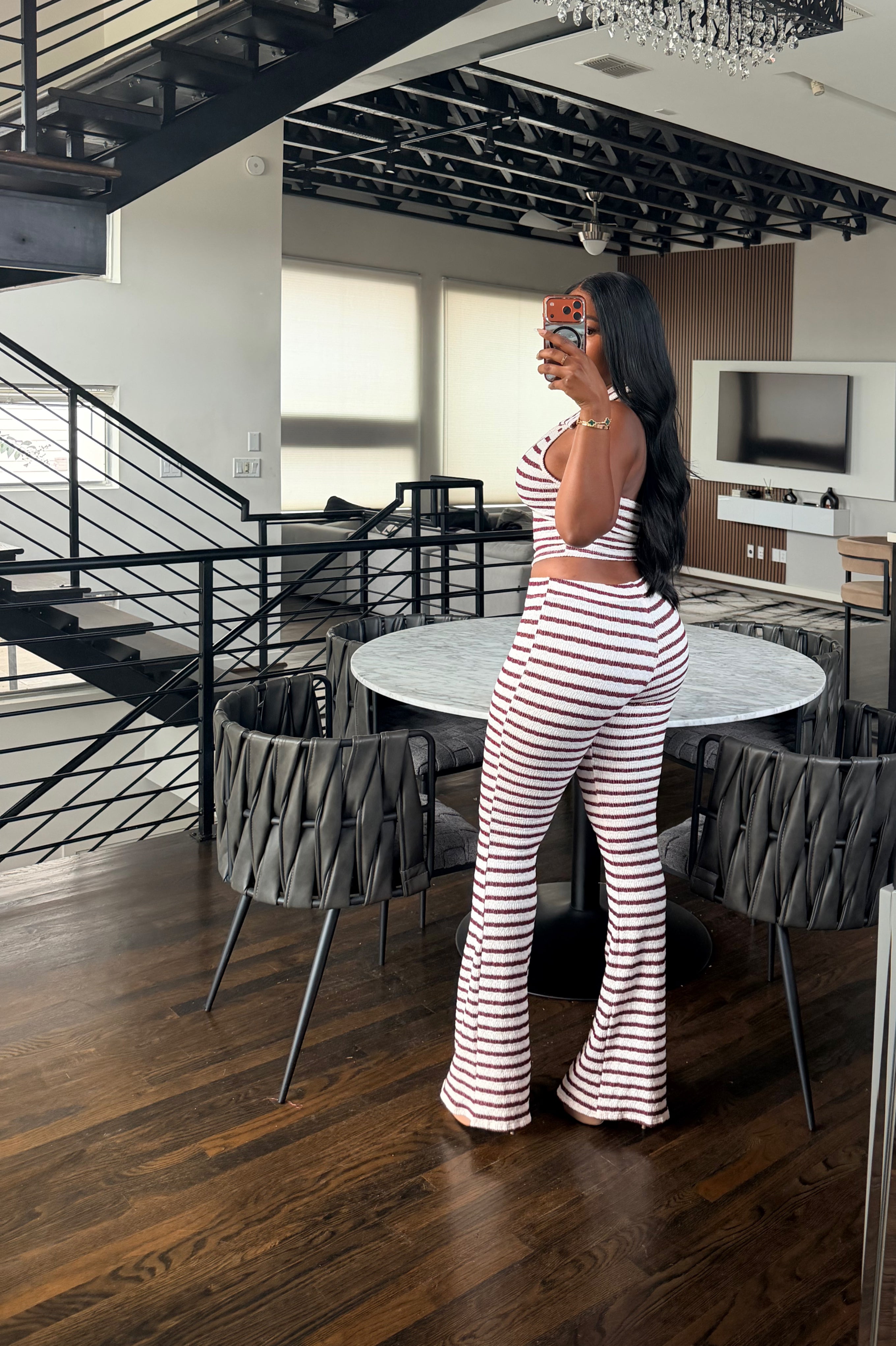 Mocha Stripe set
